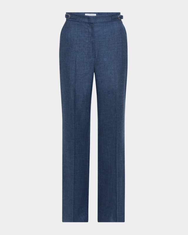 Vesta Linen-Blend Bootcut Pants